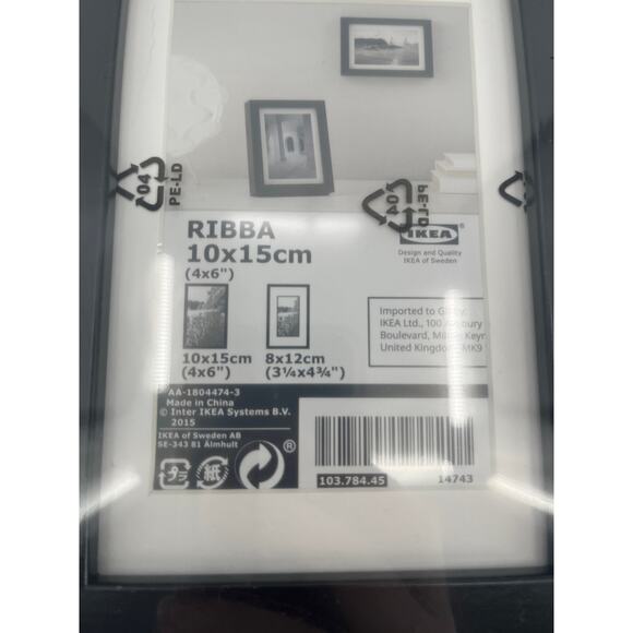 Ikea Ribba 4"x6" Black Picture Frame 103.784.45 Discontinued - Picture 2 of 4